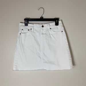 J. Crew White Mini Skirt With Fringe Size 2